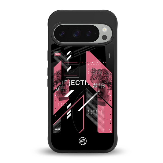 apollo project aesthetic pink and black back phone cover | glass case for google pixel 9 pro xl