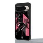 apollo project aesthetic pink and black back phone cover | glass case for google pixel 9 pro