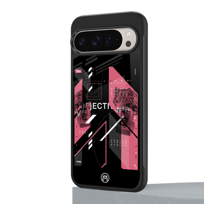 apollo project aesthetic pink and black back phone cover | glass case for google pixel 9 pro