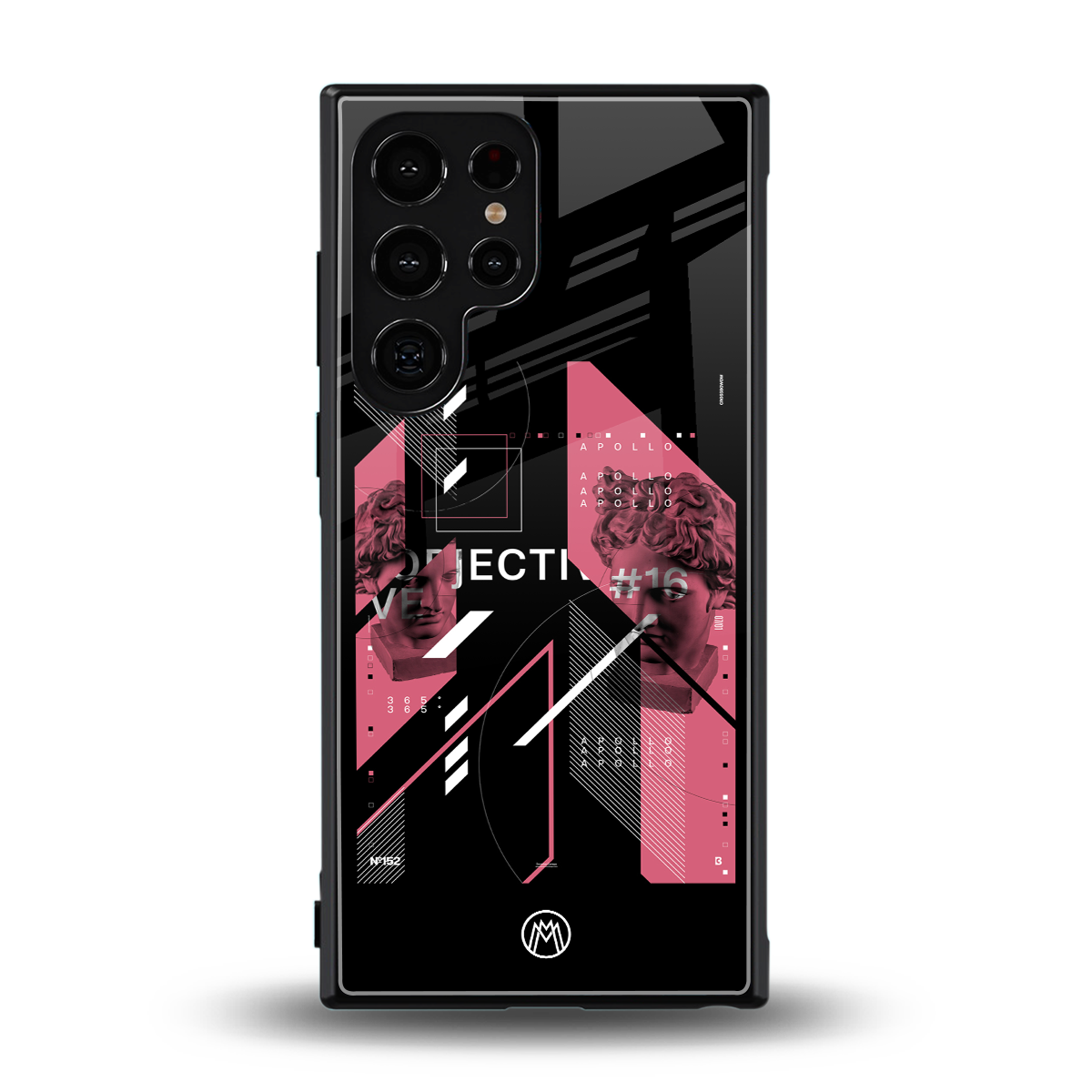 apollo project aesthetic pink and black back phone cover | glass case for samsung galaxy s24 ultra