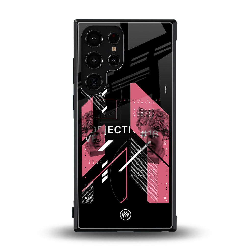apollo project aesthetic pink and black back phone cover | glass case for samsung galaxy s23 ultra