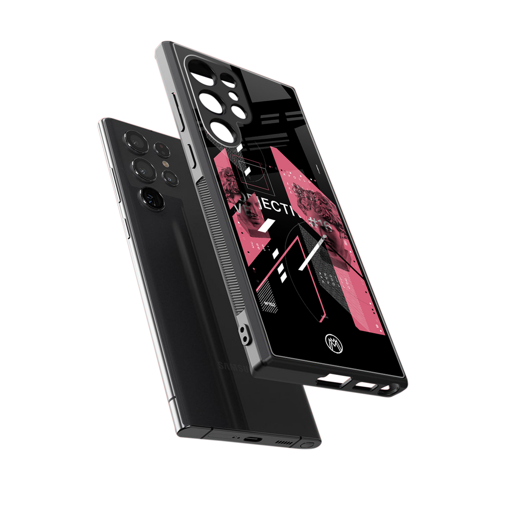 apollo project aesthetic pink and black back phone cover | glass case for samsung galaxy s23 ultra