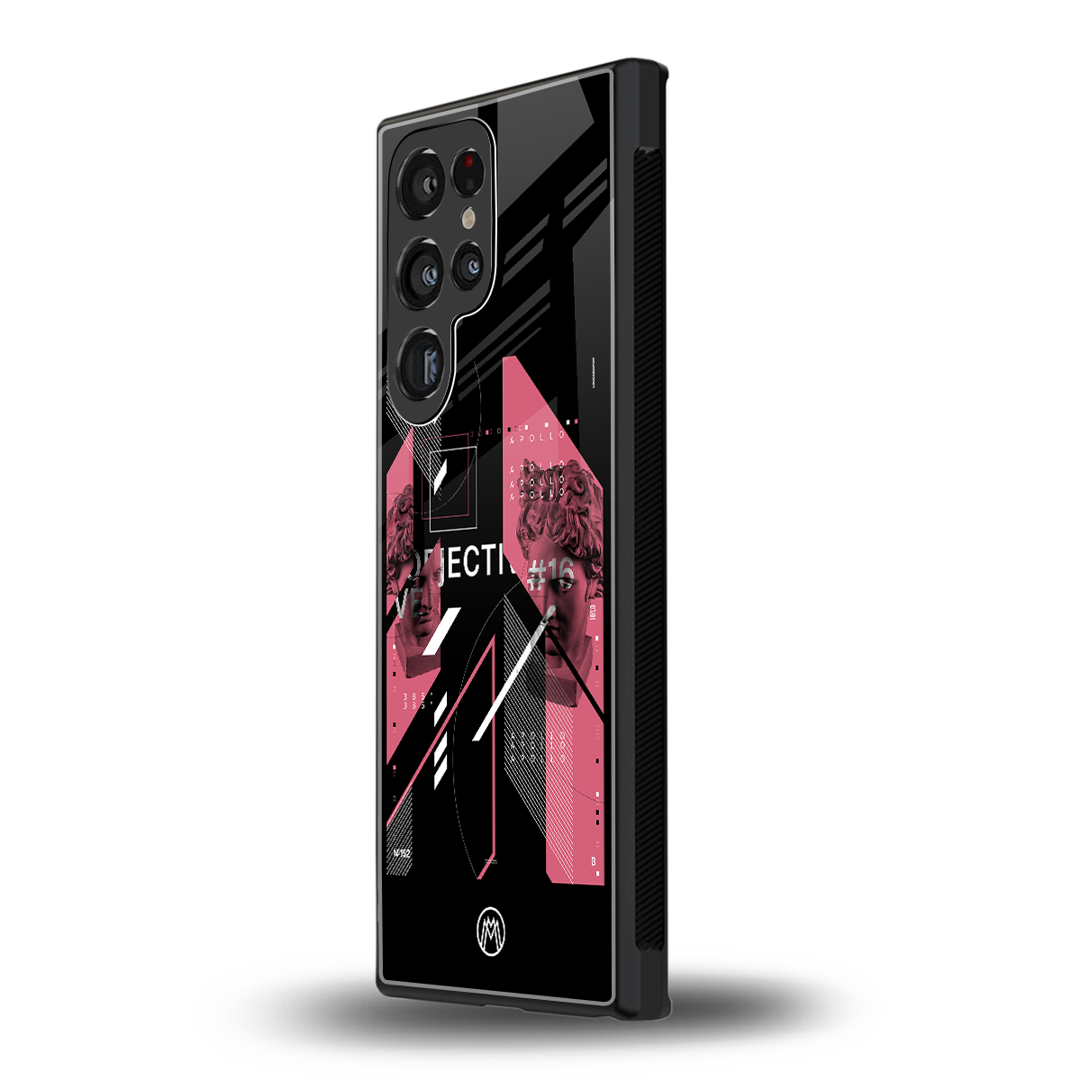 apollo project aesthetic pink and black back phone cover | glass case for samsung galaxy s24 ultra