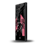 apollo project aesthetic pink and black back phone cover | glass case for samsung galaxy s23 ultra