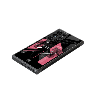 apollo project aesthetic pink and black back phone cover | glass case for samsung galaxy s24 ultra