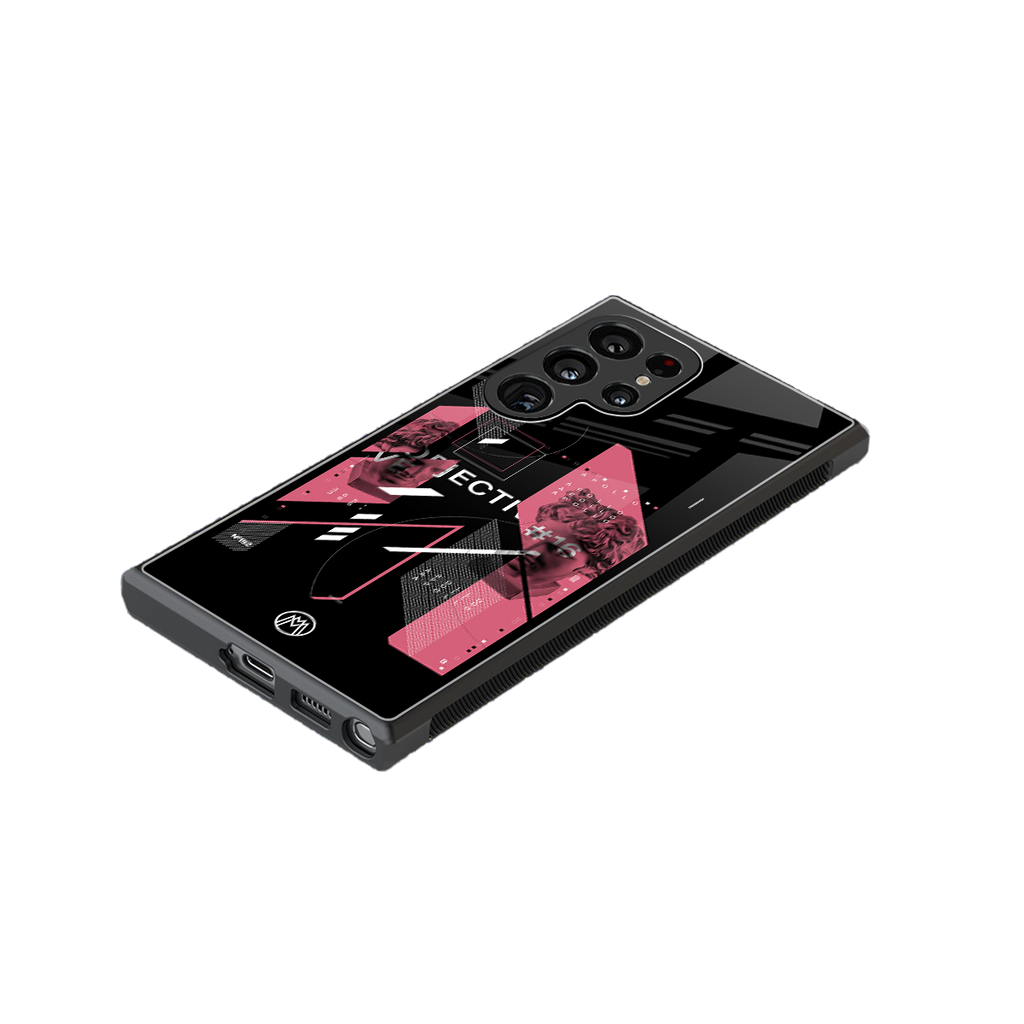 apollo project aesthetic pink and black back phone cover | glass case for samsung galaxy s23 ultra