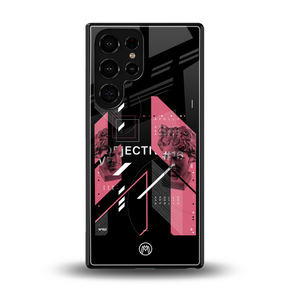 apollo project aesthetic pink and black back phone cover | glass case for samsung galaxy s25 ultra