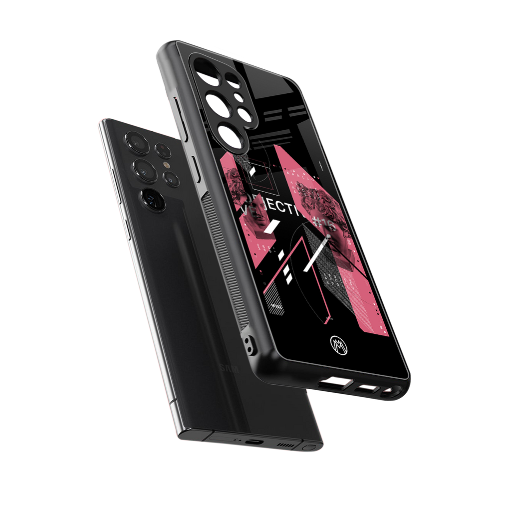 apollo project aesthetic pink and black back phone cover | glass case for samsung galaxy s25 ultra