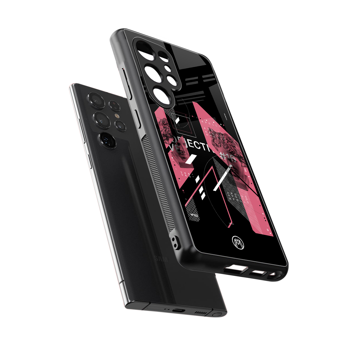 apollo project aesthetic pink and black back phone cover | glass case for samsung galaxy s25 ultra