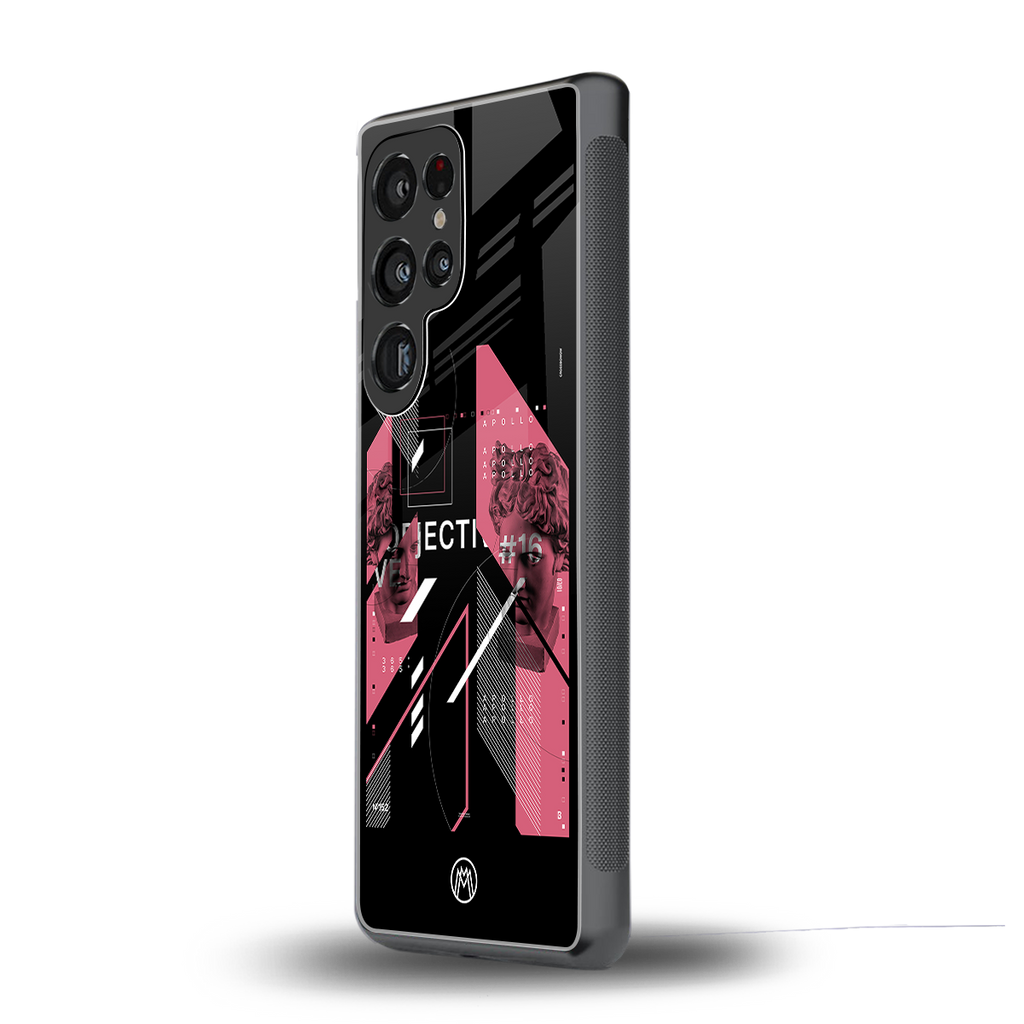 apollo project aesthetic pink and black back phone cover | glass case for samsung galaxy s25 ultra