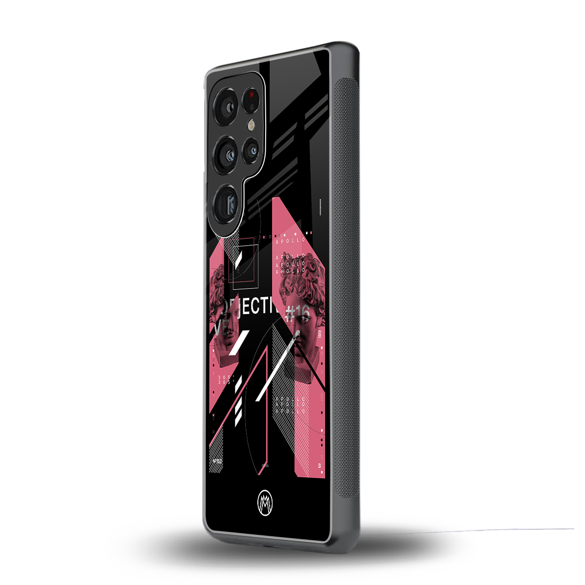 apollo project aesthetic pink and black back phone cover | glass case for samsung galaxy s25 ultra