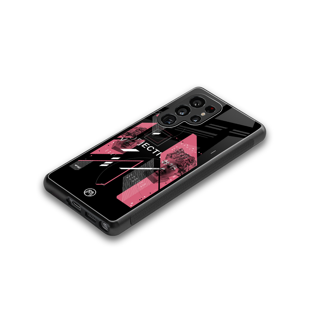 apollo project aesthetic pink and black back phone cover | glass case for samsung galaxy s25 ultra