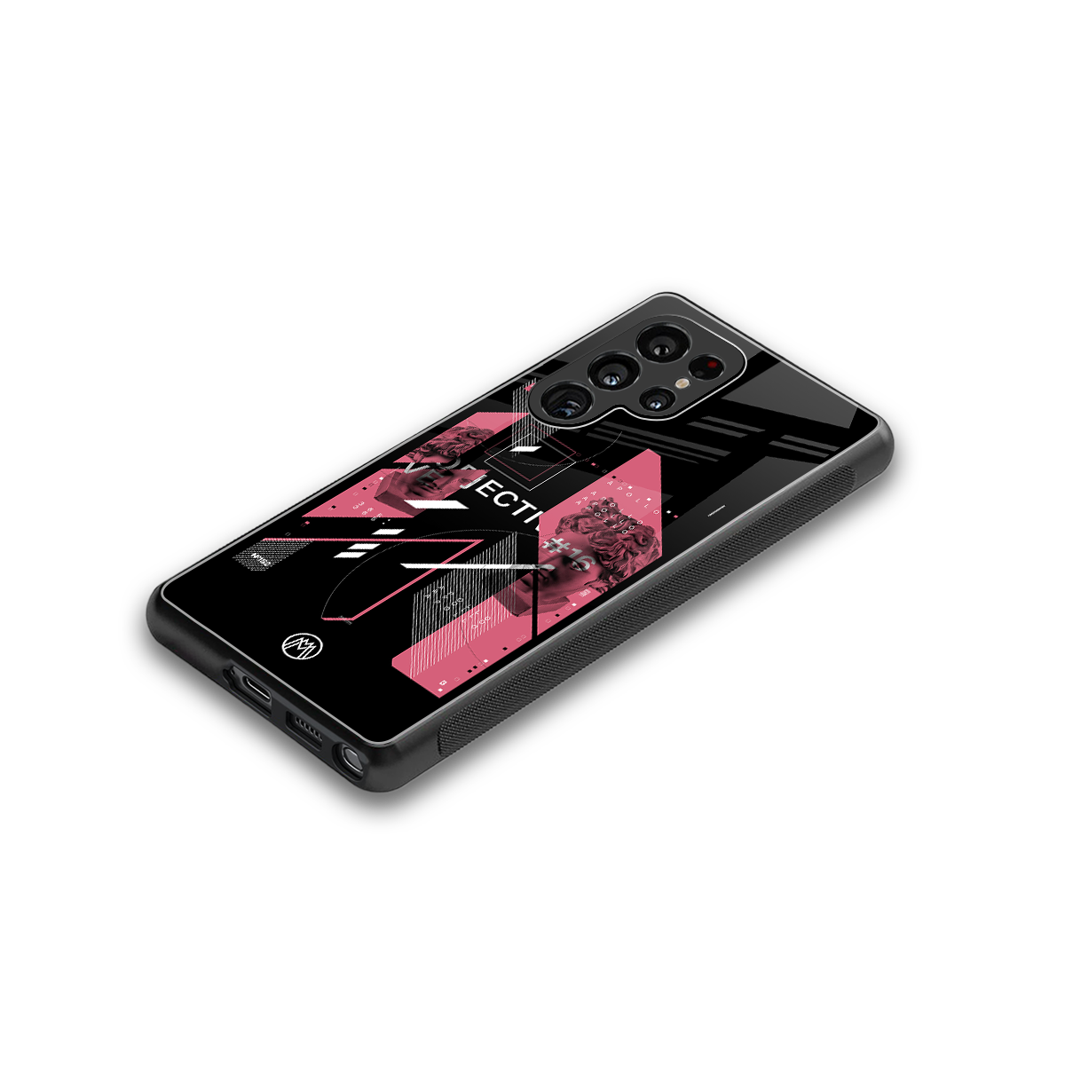 apollo project aesthetic pink and black back phone cover | glass case for samsung galaxy s25 ultra