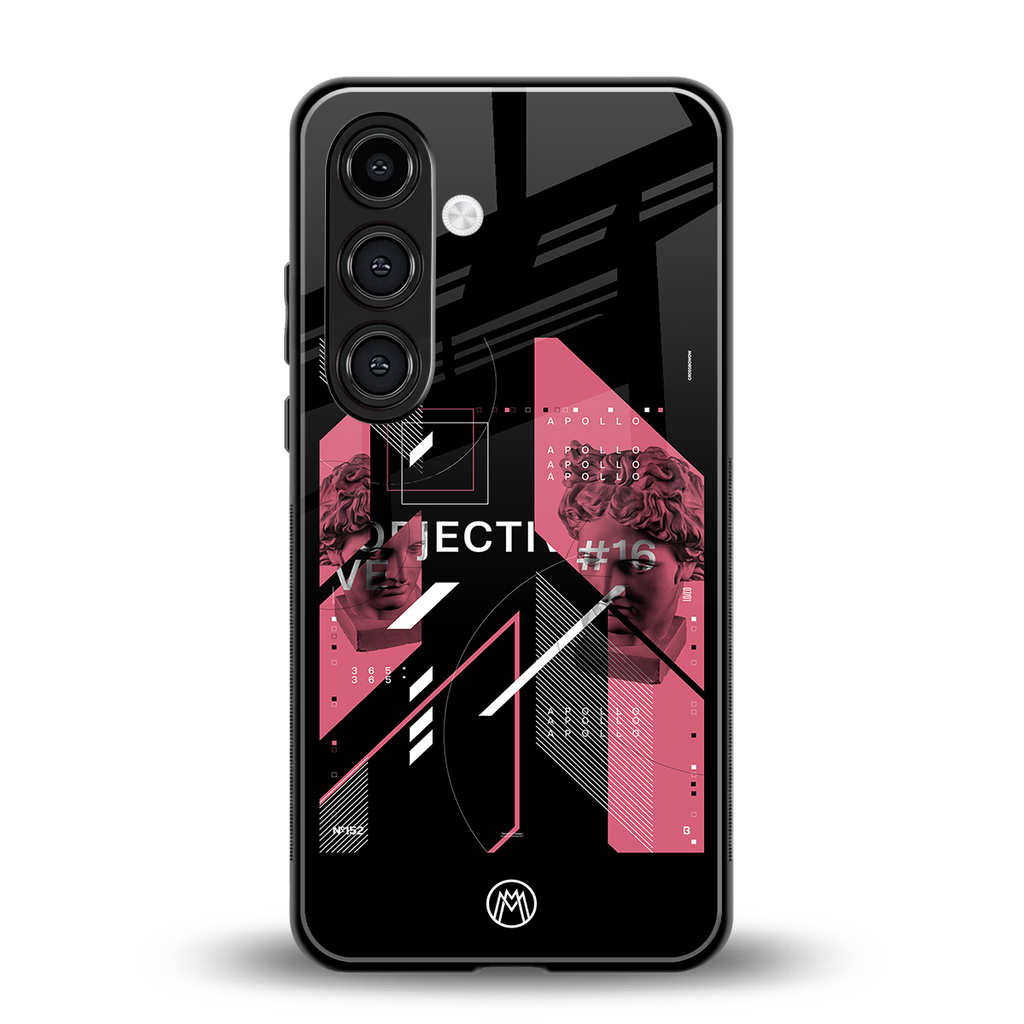 apollo project aesthetic pink and black back phone cover | glass case for samsung galaxy s25