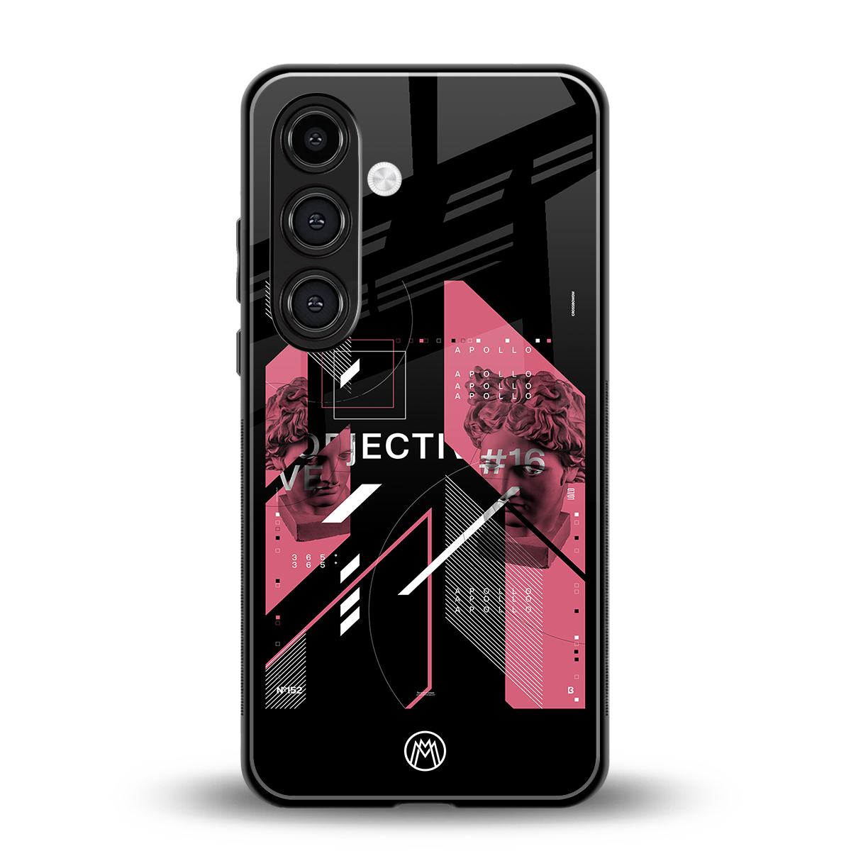 apollo project aesthetic pink and black back phone cover | glass case for samsung galaxy s23 plus