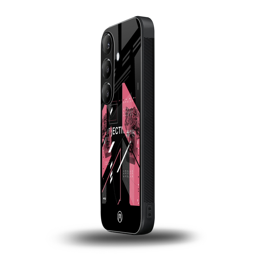 apollo project aesthetic pink and black back phone cover | glass case for samsung galaxy s24 plus