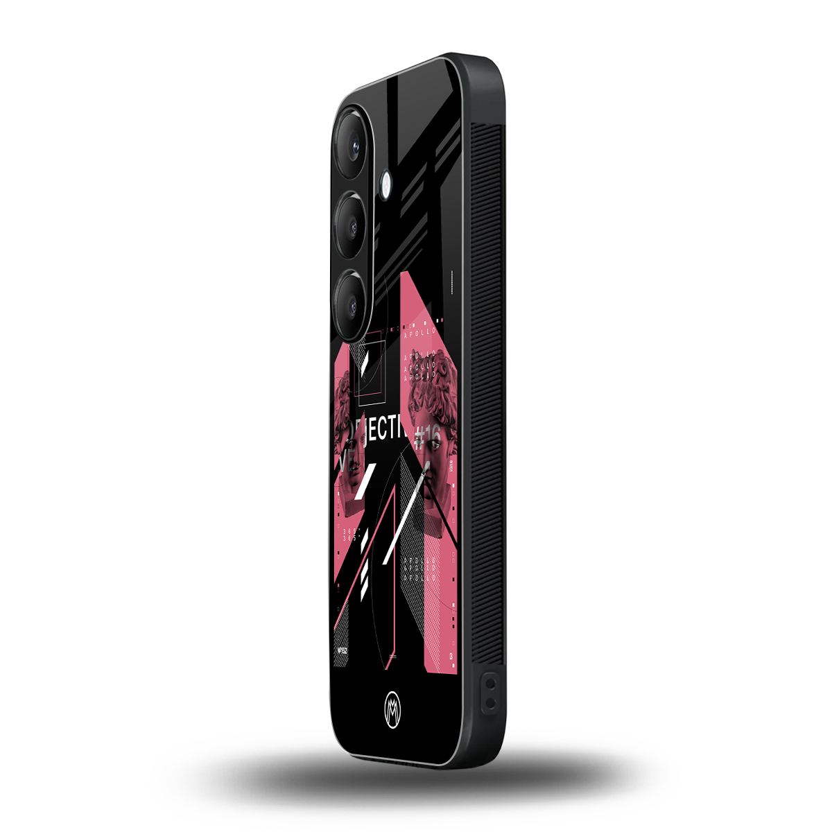 apollo project aesthetic pink and black back phone cover | glass case for samsung galaxy s24 plus
