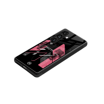 apollo project aesthetic pink and black back phone cover | glass case for samsung galaxy s24 plus