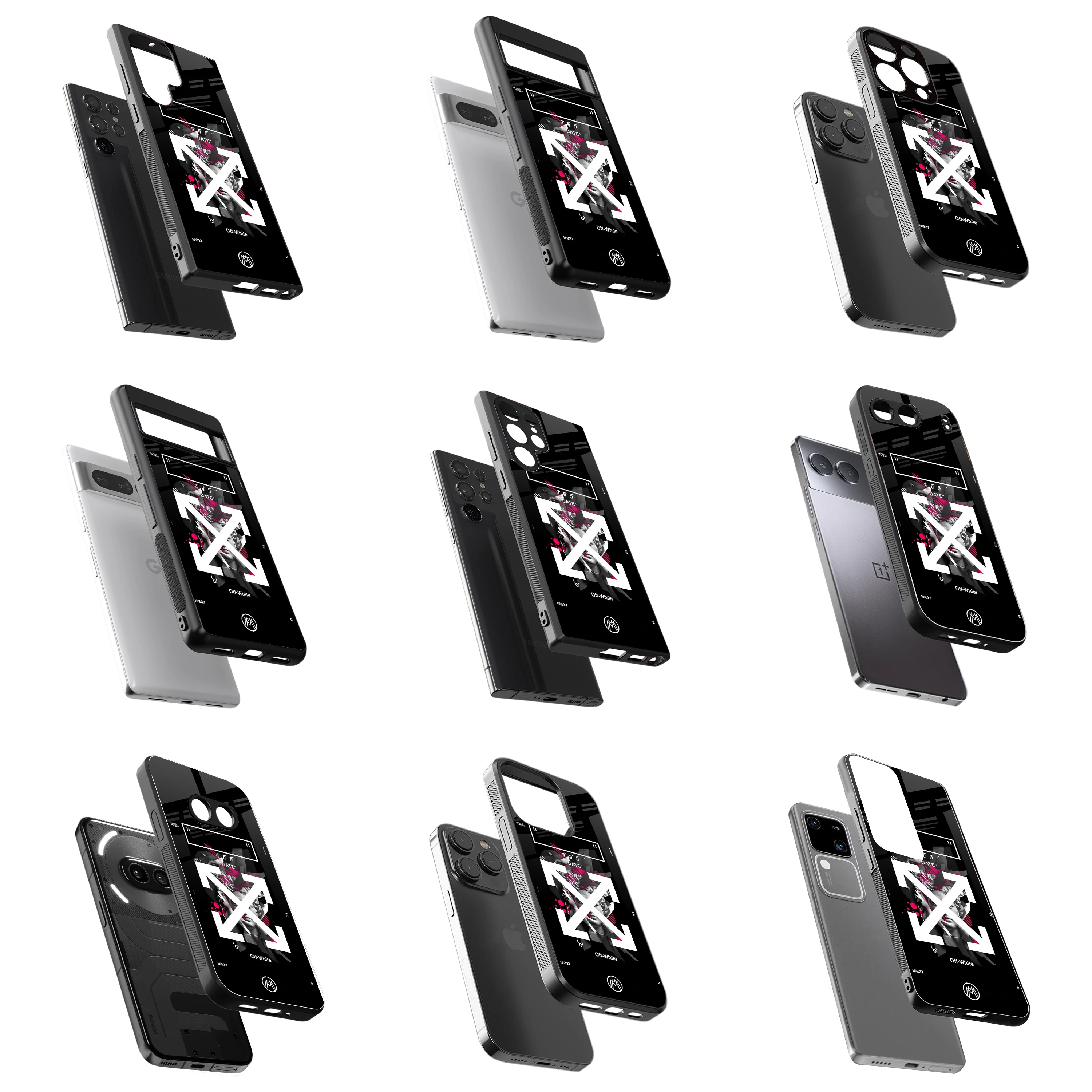 Durable Glass Back Mobile Case for iPhone, Samsung, OnePlus, Google Pixel, Redmi, Vivo, Oppo