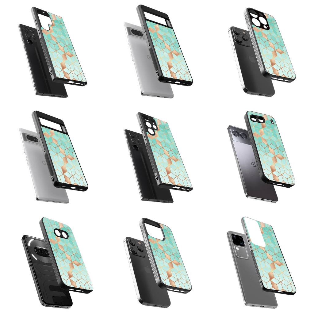 Durable Glass Back Mobile Case for iPhone, Samsung, OnePlus, Google Pixel, Redmi, Vivo, Oppo