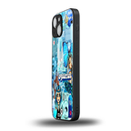 aquarius aesthetic collage back phone cover | glass case for iphone 13 mini