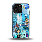 aquarius aesthetic collage back phone cover | glass case for iphone 13 pro