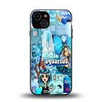 aquarius aesthetic collage back phone cover | glass case for iphone 13