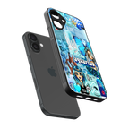 aquarius aesthetic collage back phone cover | glass case for iphone 16 plus