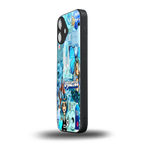 aquarius aesthetic collage back phone cover | glass case for iphone 16 plus