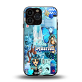 aquarius aesthetic collage back phone cover | glass case for iphone 16 pro max