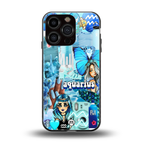 aquarius aesthetic collage back phone cover | glass case for iphone 16 pro