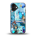 aquarius aesthetic collage back phone cover | glass case for iphone 16