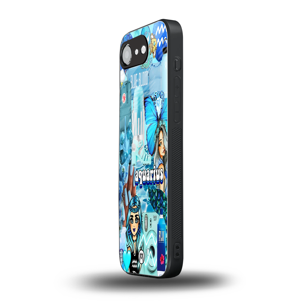 aquarius aesthetic collage back phone cover | glass case for iphone 16e