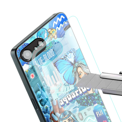 aquarius aesthetic collage back phone cover | glass case for iphone 16e