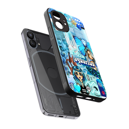 aquarius aesthetic collage back phone cover | glass case for nothing phone 1