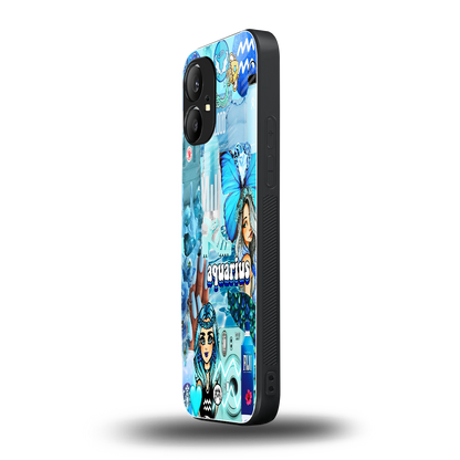 aquarius aesthetic collage back phone cover | glass case for nothing phone 1