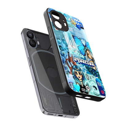 aquarius aesthetic collage back phone cover | glass case for nothing phone 2