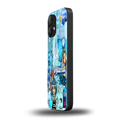 aquarius aesthetic collage back phone cover | glass case for nothing phone 2