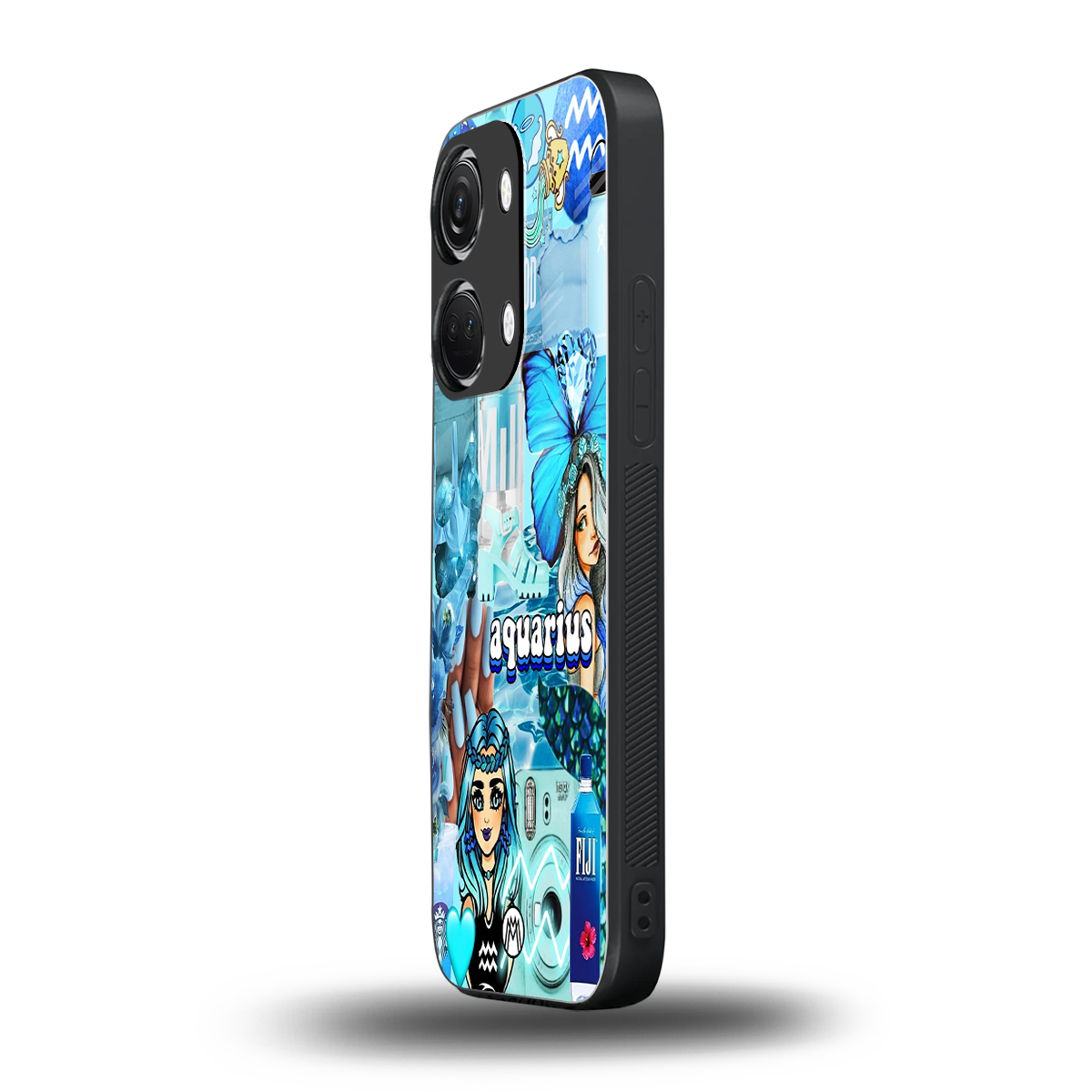 aquarius aesthetic collage back phone cover | glass case for oneplus nord 3