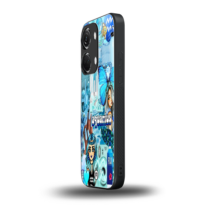 aquarius aesthetic collage back phone cover | glass case for oneplus nord 3
