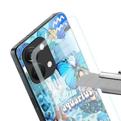 aquarius aesthetic collage back phone cover | glass case for oneplus nord 3