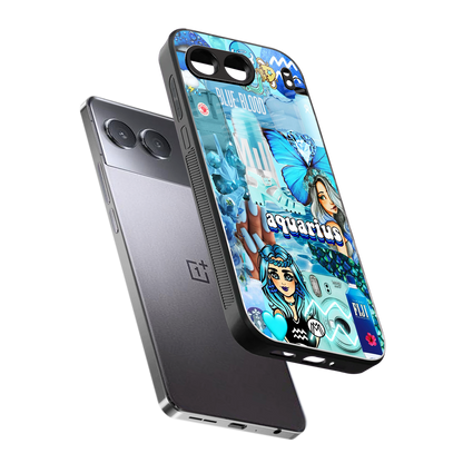 aquarius aesthetic collage back phone cover | glass case for oneplus nord 4