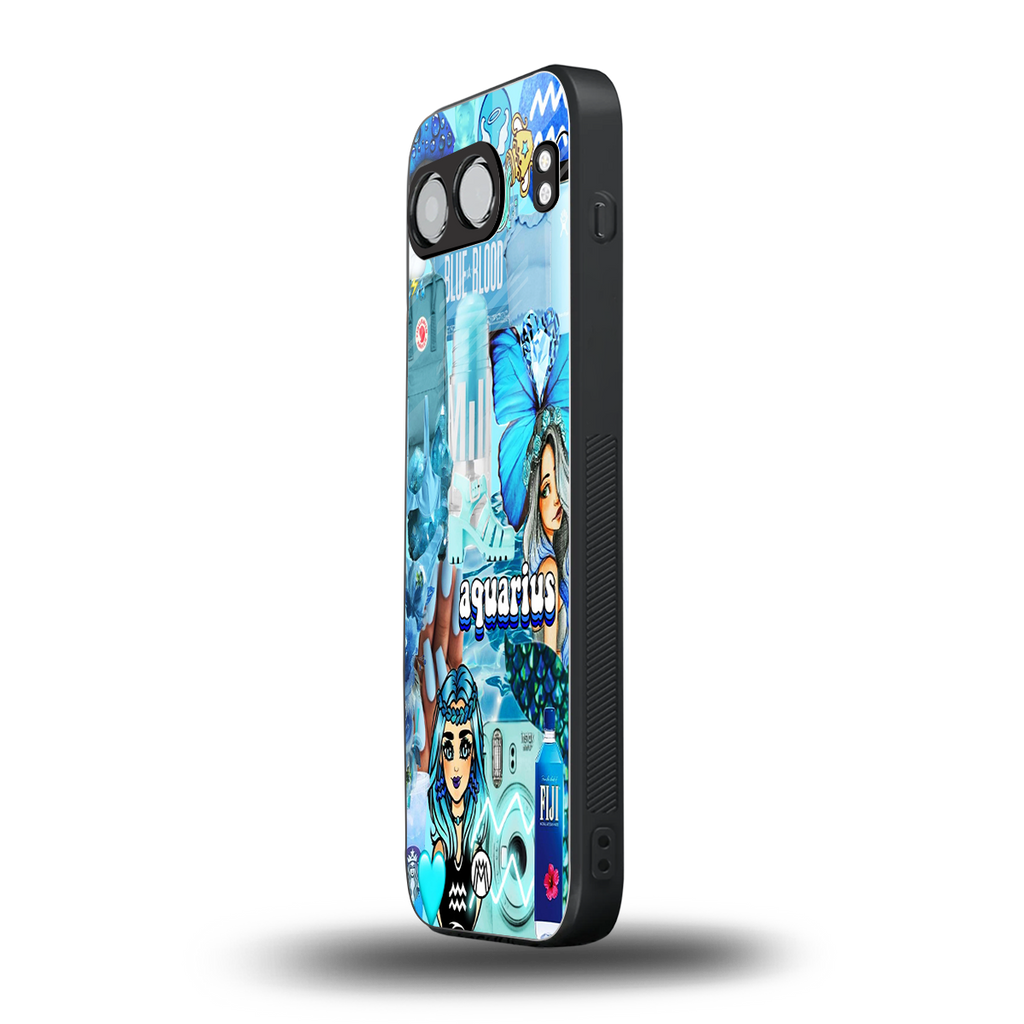 aquarius aesthetic collage back phone cover | glass case for oneplus nord 4
