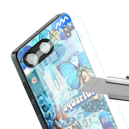 aquarius aesthetic collage back phone cover | glass case for oneplus nord 4