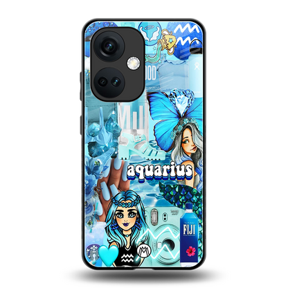 aquarius aesthetic collage back phone cover | glass case for oneplus nord ce 3