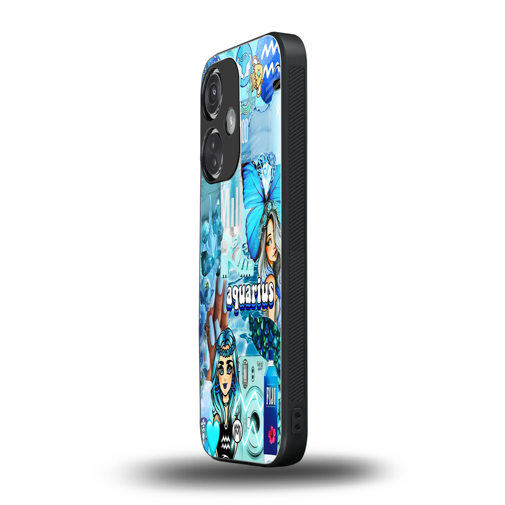 aquarius aesthetic collage back phone cover | glass case for oneplus nord ce 3