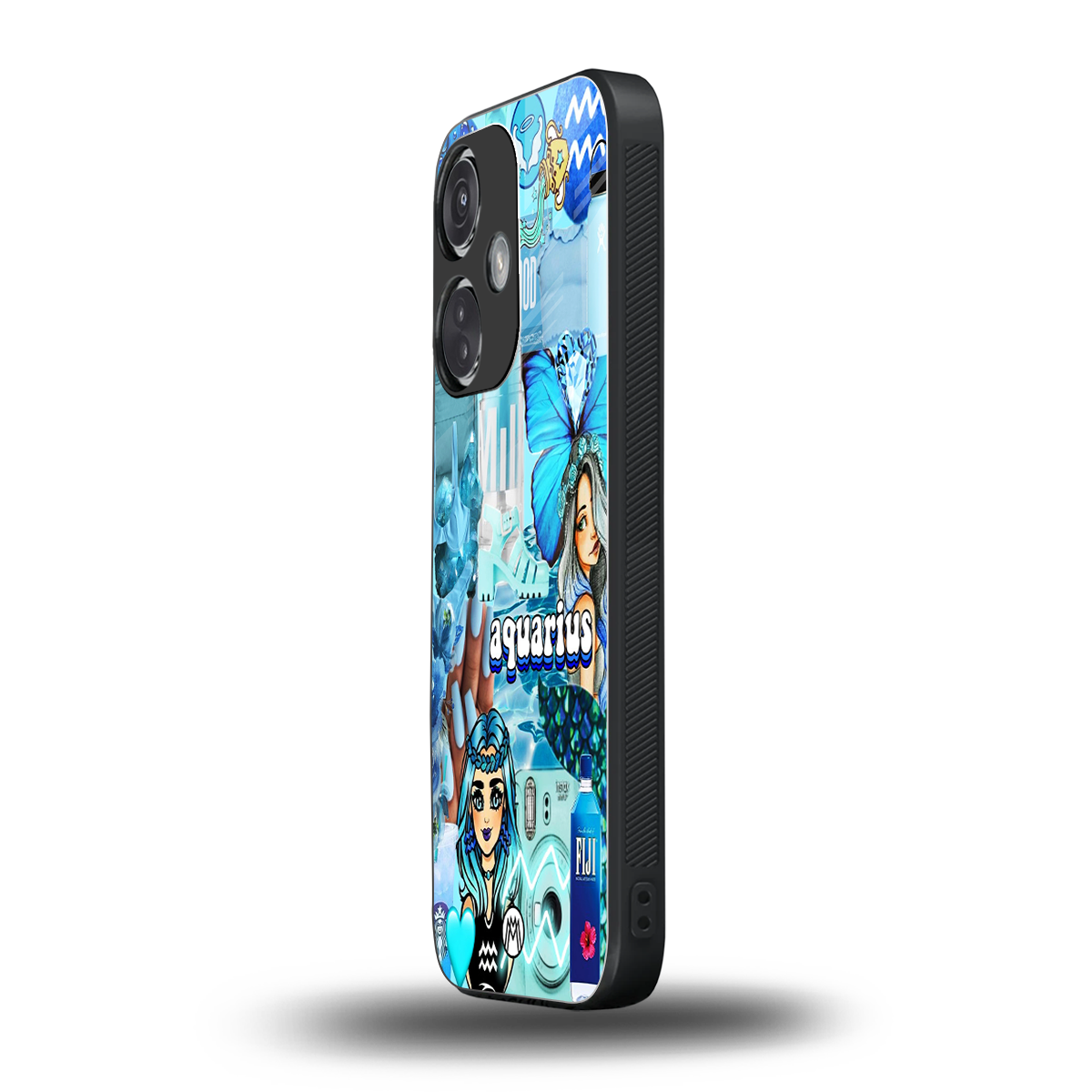 aquarius aesthetic collage back phone cover | glass case for oneplus nord ce 3