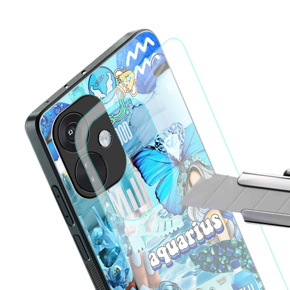 aquarius aesthetic collage back phone cover | glass case for oneplus nord ce 3