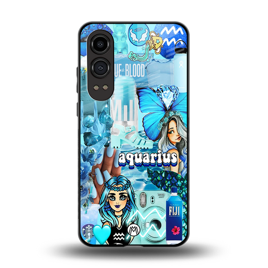 aquarius aesthetic collage back phone cover | glass case for oneplus nord ce 4 lite