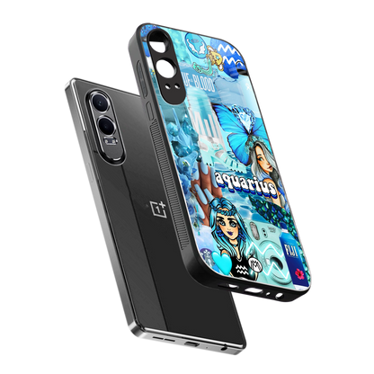 aquarius aesthetic collage back phone cover | glass case for oneplus nord ce 4 lite